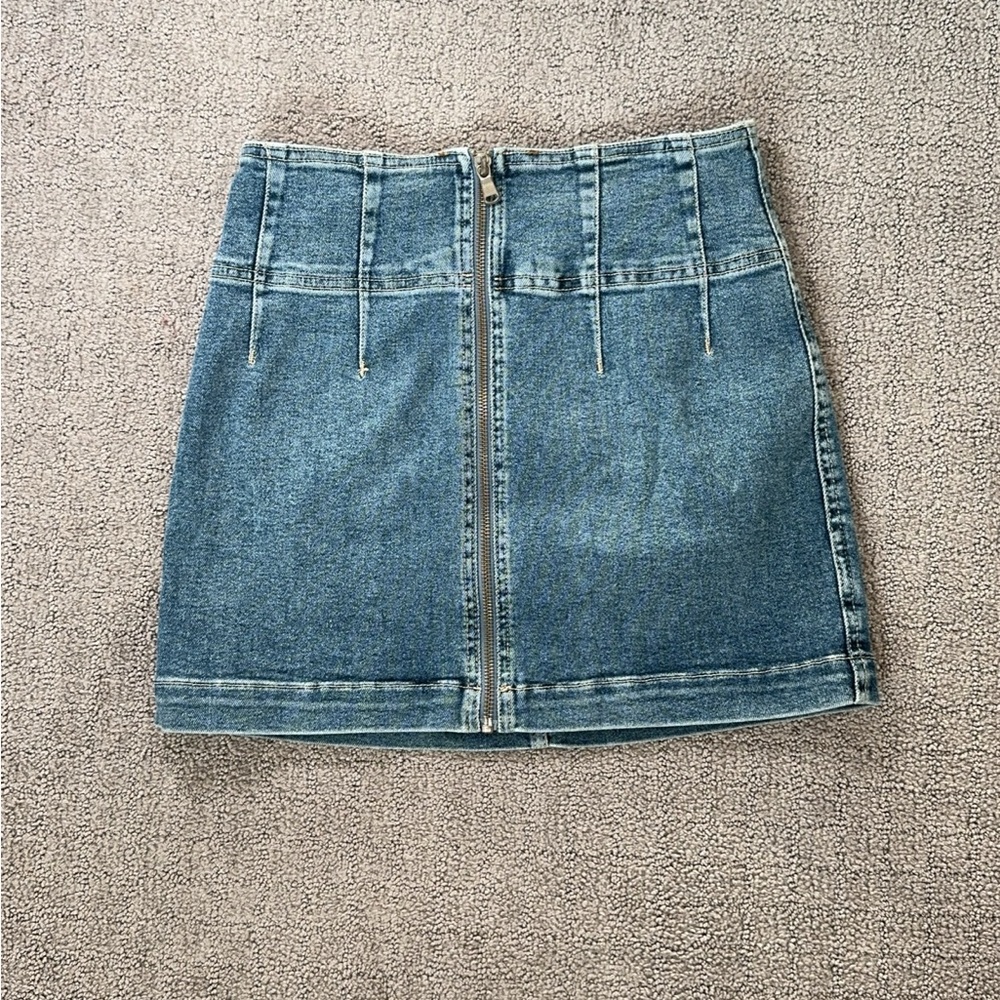We The Free Denim Skirt w Zipper